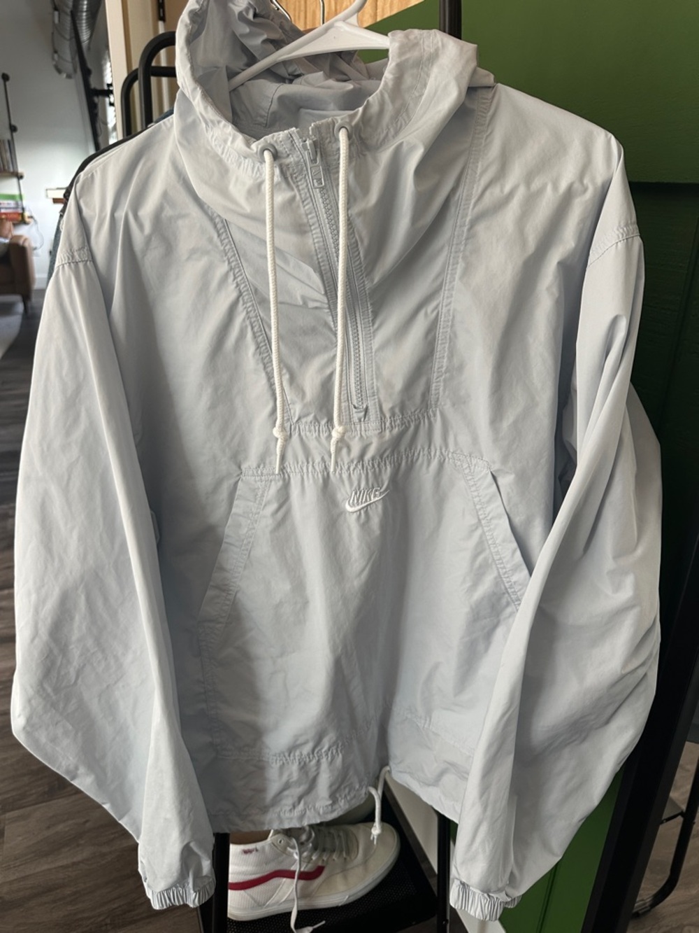 Nike Pale Gray Hooded Anorak Windbreaker